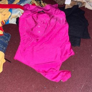Pink sparkly Julia bodysuit